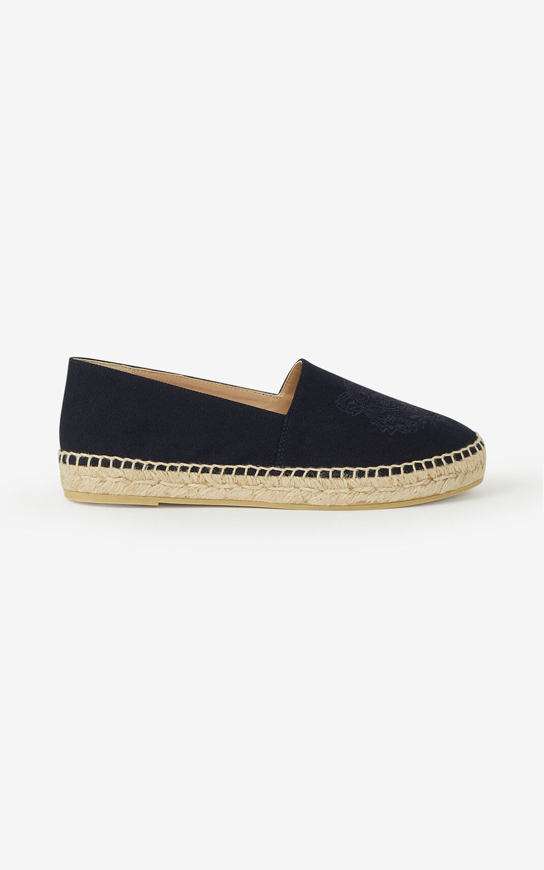 Kenzo Canvas Tiger Espadrilles Navy Blue For Womens 6914KGIPS